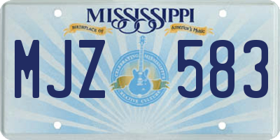 MS license plate MJZ583