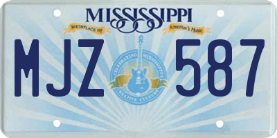 MS license plate MJZ587
