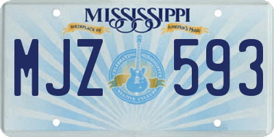 MS license plate MJZ593