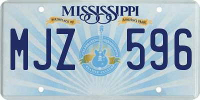 MS license plate MJZ596