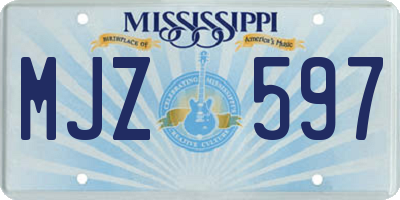 MS license plate MJZ597