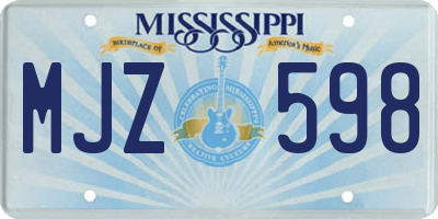 MS license plate MJZ598