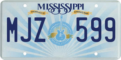 MS license plate MJZ599