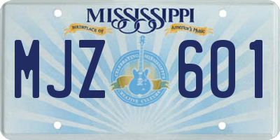 MS license plate MJZ601
