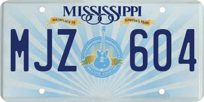 MS license plate MJZ604
