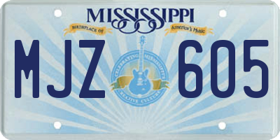 MS license plate MJZ605