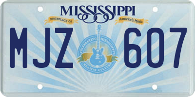MS license plate MJZ607