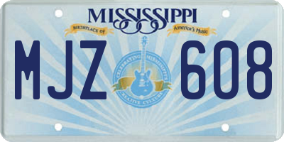 MS license plate MJZ608