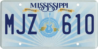 MS license plate MJZ610
