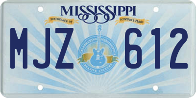 MS license plate MJZ612