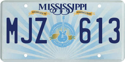 MS license plate MJZ613