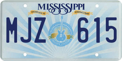 MS license plate MJZ615