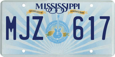 MS license plate MJZ617