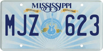 MS license plate MJZ623