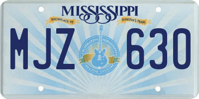 MS license plate MJZ630