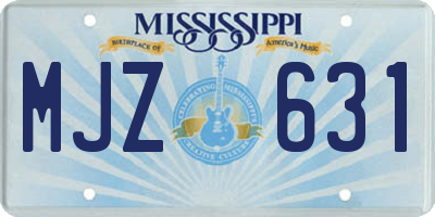 MS license plate MJZ631