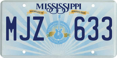 MS license plate MJZ633