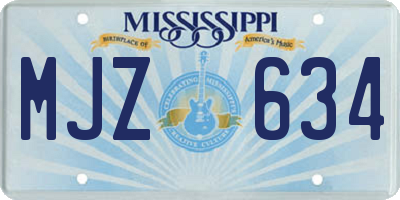 MS license plate MJZ634