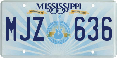 MS license plate MJZ636