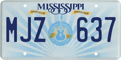 MS license plate MJZ637