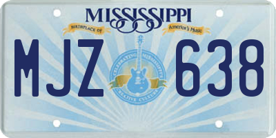 MS license plate MJZ638