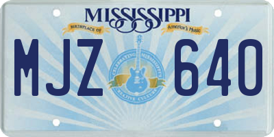 MS license plate MJZ640