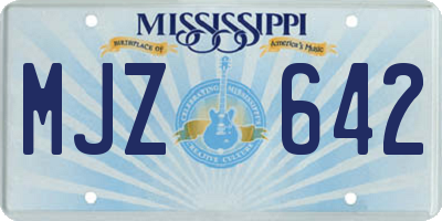 MS license plate MJZ642