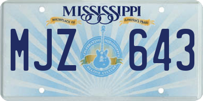 MS license plate MJZ643