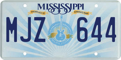 MS license plate MJZ644