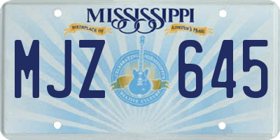 MS license plate MJZ645