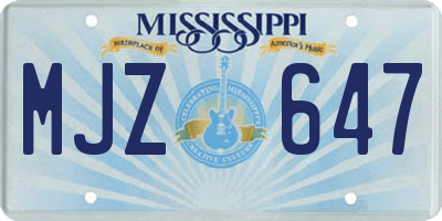 MS license plate MJZ647