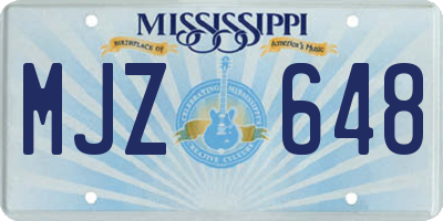 MS license plate MJZ648