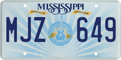 MS license plate MJZ649