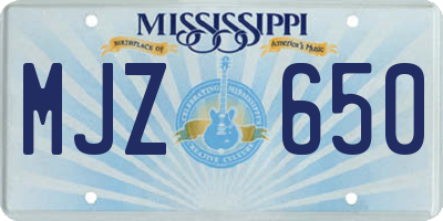 MS license plate MJZ650