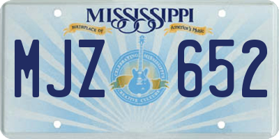 MS license plate MJZ652