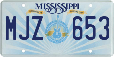 MS license plate MJZ653