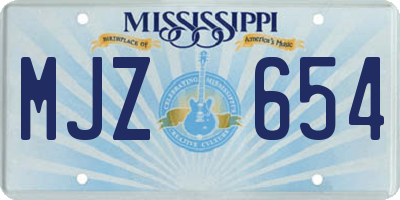MS license plate MJZ654