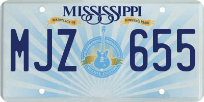 MS license plate MJZ655