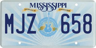 MS license plate MJZ658