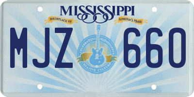 MS license plate MJZ660