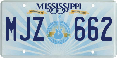 MS license plate MJZ662