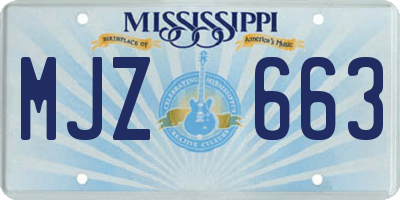 MS license plate MJZ663