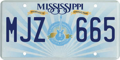 MS license plate MJZ665
