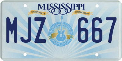MS license plate MJZ667