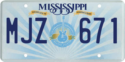MS license plate MJZ671