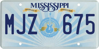 MS license plate MJZ675