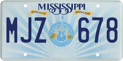 MS license plate MJZ678