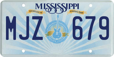 MS license plate MJZ679