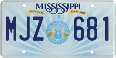 MS license plate MJZ681