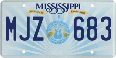 MS license plate MJZ683